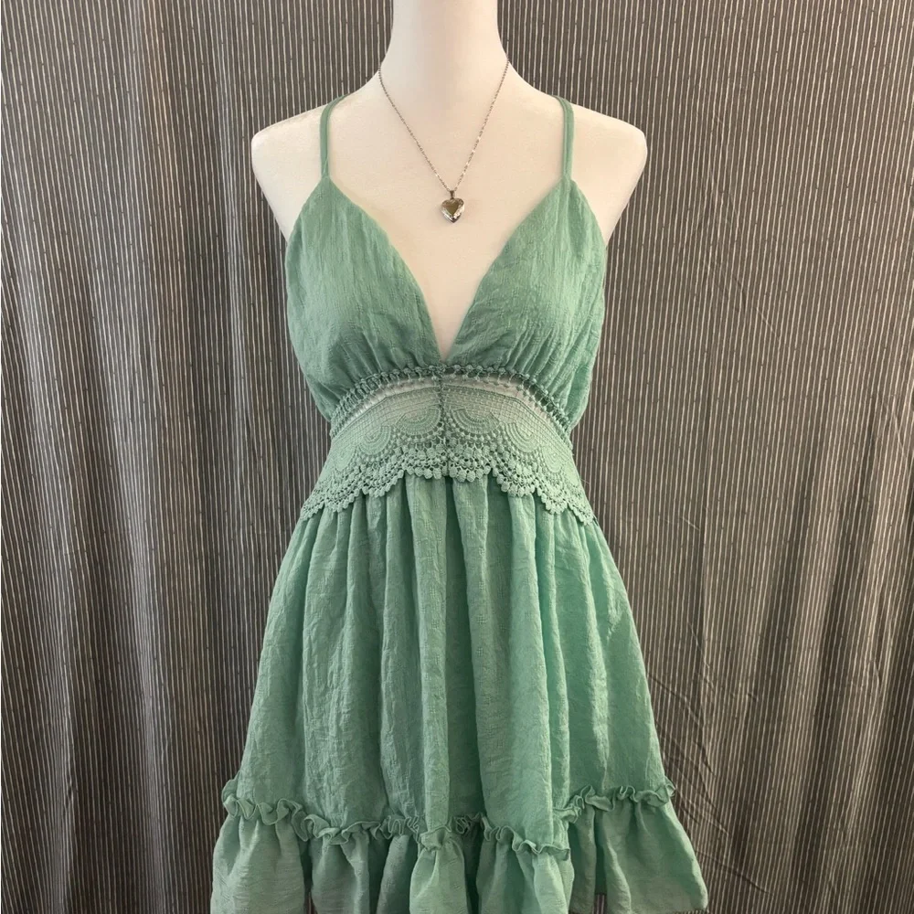 Teal boho dress - Picture 2 of 4